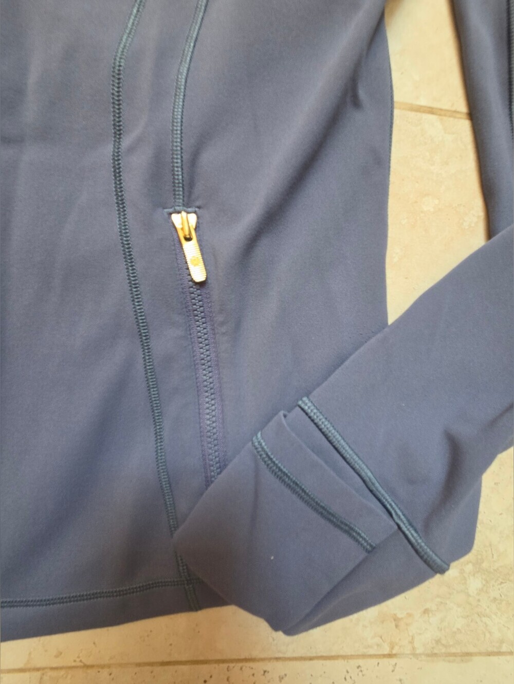 Lululemon Define Jacket Nulu Shade Gold Zip Blue Size 12 Sold Out Rare - Picture 8 of 10